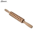 thumbnail image 5 of Spencer 13.8" 3D Christmas Wooden Baking Rolling Pin Engraved Embossing Rolling Pin with Christmas Symbols for baking Cookies Cake "#3", 5 of 6