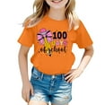 thumbnail image 1 of FAOWME T-Shirt Mode Enfant Col Rond Imprimé Cœur Manches Courtes Orange 8-9 Ans, 1 of 4