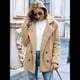 thumbnail image 5 of Abrigos de Invierno para Mujer, de Forro , Piel Sintética, de Oveja, Chaquetas Extragrandes y Modernas, Ropa de Abrigo Cálida Caqui XXL, 5 of 9