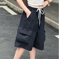 thumbnail image 6 of Glisme Teen Girls Trousers Solid Color With Pockets And Drawstring Autumn Soft Girls Wide Leg Pants, 6 of 7