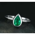 thumbnail image 5 of HeartsAndYou 1ct Natural Emerald Diamond Solitaire with Accents Ring 14k SOLID White Gold, 5 of 9