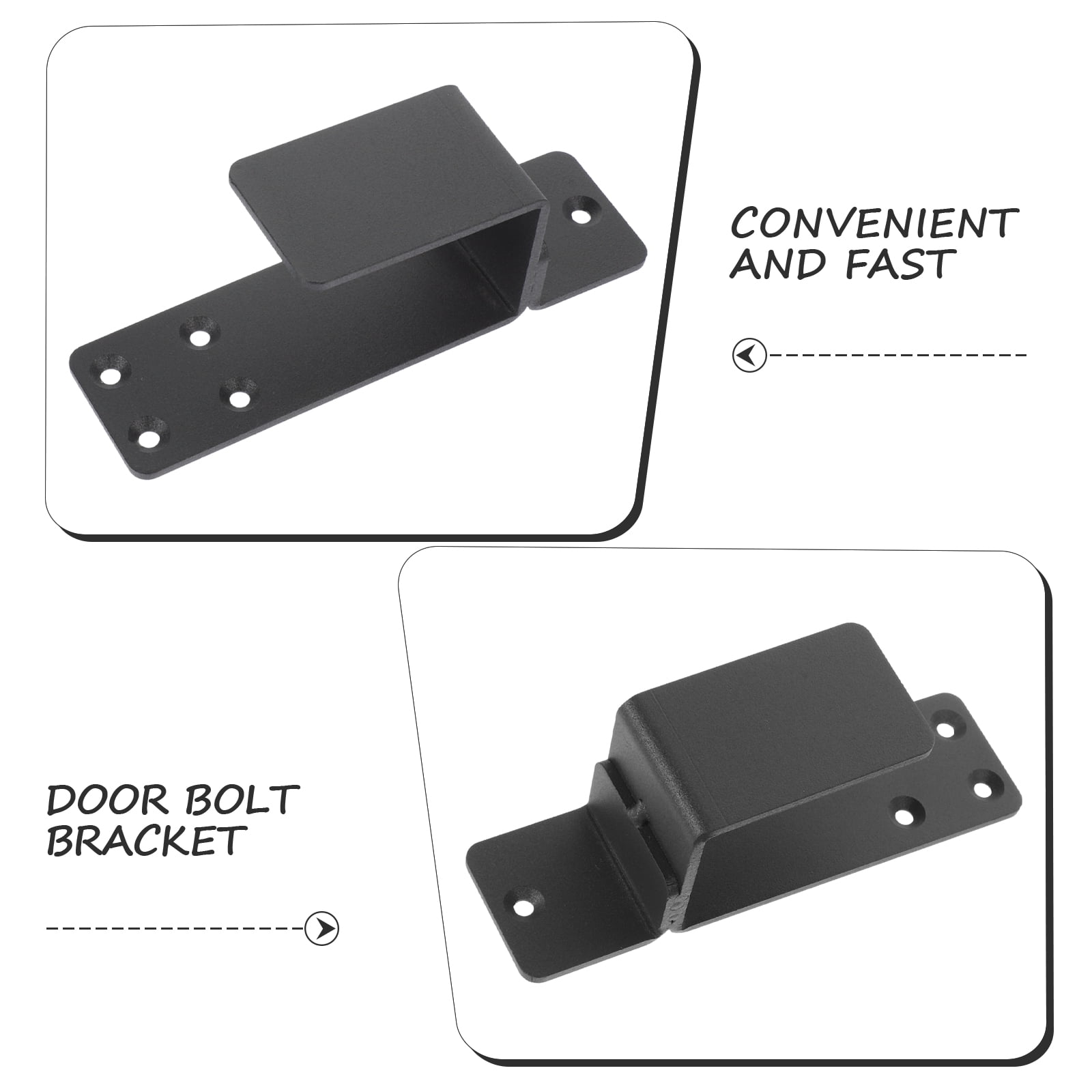LEORX 2Pcs Stainless Barn Door Hardware U Shaped Bracket for Front Door 5.6x1.8x1.6in