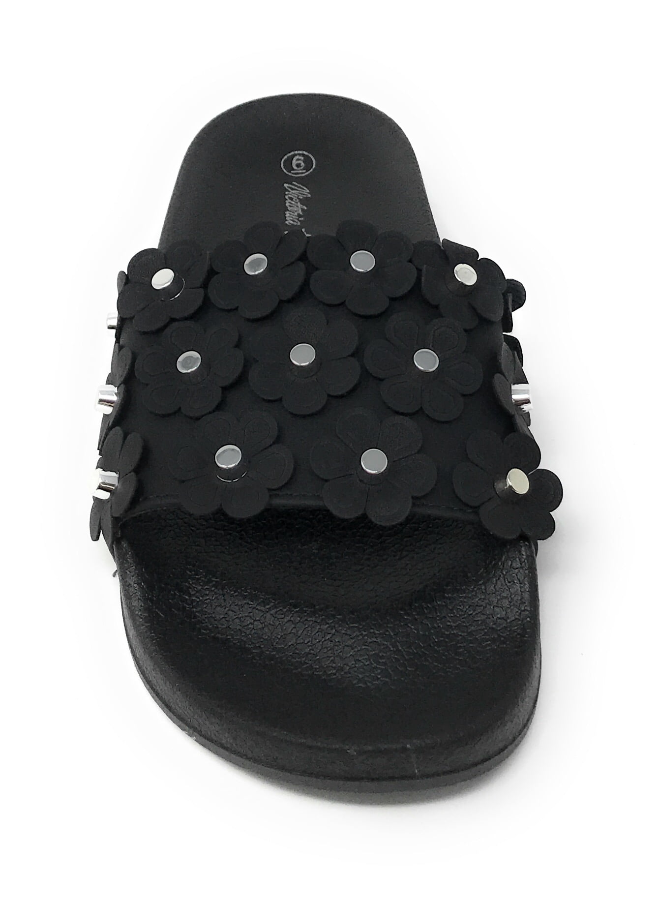 Victoria K Women's Daisy With Studs Slider Sandals