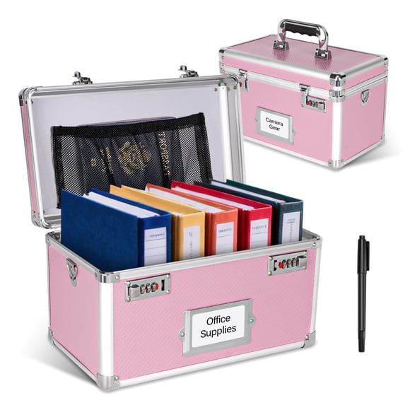 13.4 x 7.5 x 8.3 Inch Combo Lock Storage Box - Portable Safe for Valuables, Cash, Documents & Medicine | Heavy-Duty & Childproof | Home, Office, Trav