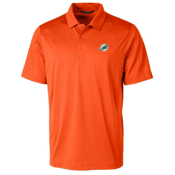 Men's Cutter & Buck Orange Miami Dolphins Big & Tall Prospect Textured Stretch Polo