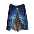 thumbnail image 1 of LMKIHUSA Chandails Boho d'Automne pour Femmes Mode d'Automne Mignons Chandails Graphiques Surdimensionnés Tricotés Col Ras du Cou Chandails Confortables Bleu,P, 1 of 4
