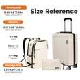 thumbnail image 4 of Tripcomp 3 Piece Carry-on Luggage Sets, Hardside Suitcase with Spinner Wheels,Travel Backpack and a Packing Cube (White), 4 of 13