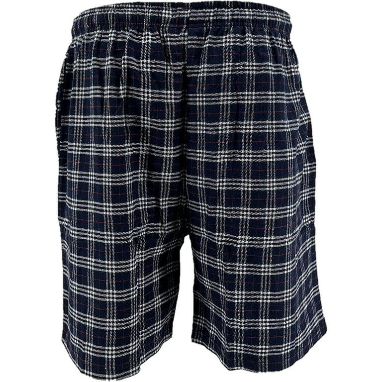 Men's Flannel Pajama Shorts - Super Soft Cotton Plaid Shorts with Pockets  and Drawstrings - Sleep and Lounge Design 5, Small