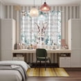 thumbnail image 4 of Easter Bunny Kitchen Curtains Window Panels, Eucalyptus Leaves Rabbit Flowers Grey Plaid Insulated Window Treatment Curtain, Grommet Curtains for Bedroom/Living Room/Bathroom, 2 Piece 42"Wx63"L, 4 of 8