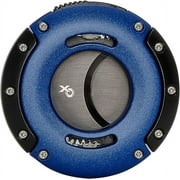 Xikar XO Double Guillotine Cutter, Dual Stainless Steel Blades, Black & Blue
