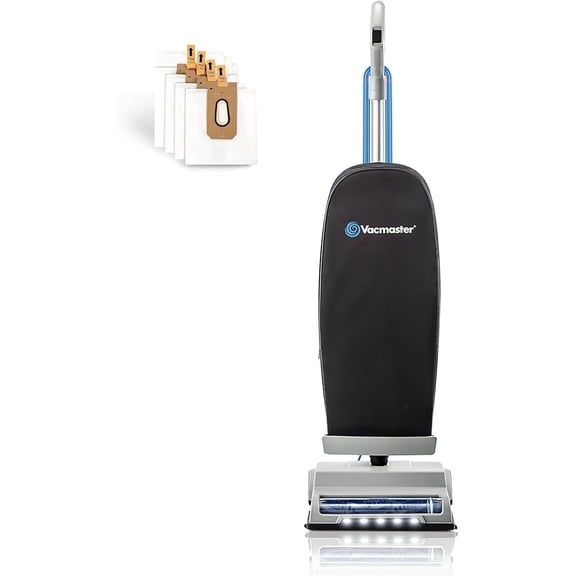 Vacmaster UB0402 Commercial Vacuum Cleaner Ultra-Lightweight 14L Capacity Bagged Upright Vac with LED Headlight and 2-Speed Setting Powerful Suction for Pets, Carpets & Hard Floor