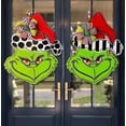 thumbnail image 2 of Corona de Navidad, decoración de placa colgante de puerta de Grinch, corona de signo de bienvenida de Grinch, decoración de granja de madera, 2 of 2