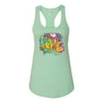 thumbnail image 2 of Wild Bobby, Colorful Rainbow Paint Love Streetwear Ladies Racerback Tank Top, Mint, X-Large, 2 of 3