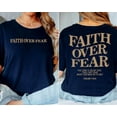 thumbnail image 5 of Chris.tian Shirts for Men Faith Over Fear Acid Wash Graphic Religious T Shirt Bible Verse Tees, Men's And Women's Graphic Tee 100% Cotton by TBun, Full Sizes S-5XL, 5 of 5