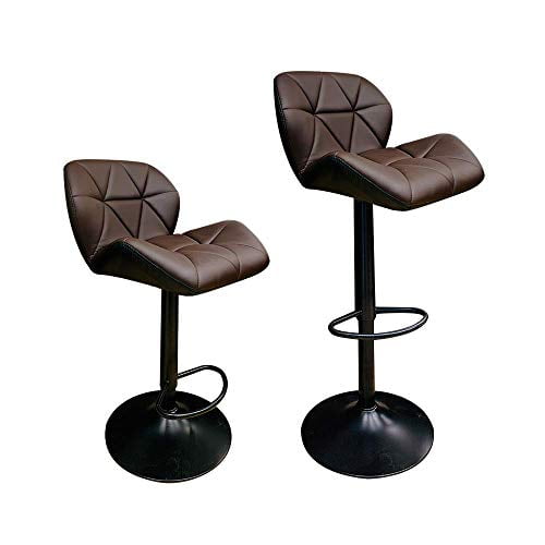 brown leather pub chairs