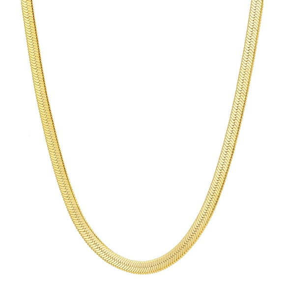 Women's Gold Necklace,14K Gold Plated Herringbone Chain Necklace