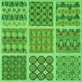 thumbnail image 1 of Ahgly Company Machine Washable Indoor Square Transitional Emerald Green Area Rugs, 6' Square, 1 of 7
