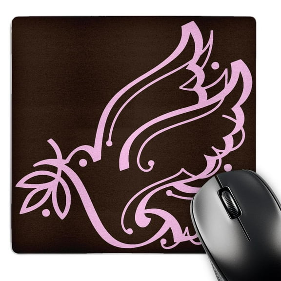 3dRose, Sweet Dove of Peace Brown and Pink, MousePad