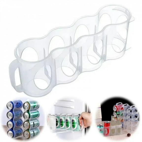 2Pcs 4 Grid Beer Storage Box Beer Can Storage Basket Drink Can Organizer Rack Fridge Drink Bottle Holder for Refrigerator