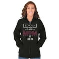 thumbnail image 3 of Remain Calm Mom is Here Mothers Day Womens Plus Size Graphic Zipper Hoodie Brisco Brands 2X, 3 of 5