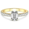 thumbnail image 3 of 4 Carat IGI Certified Emerald Shape Lab Grown Diamond Engagement Ring | 14K Yellow Gold |Galen Secret Halo Diamond Ring | FG-VS1-VS2 Quality Friendly Diamonds, 3 of 4