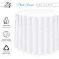 thumbnail image 2 of Qucyy 24 Pack White Round Tablecloths, 60 Inch White Plastic Disposable Table Cloth, White Plastic Table Cloths for Parties, Picnic, Birthday, Wedding,Outdoor, 2 of 5