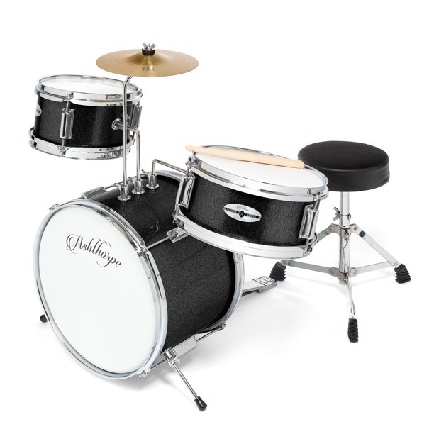 Ashthorpe 3Piece Complete Kids Junior Drum Set Children's Beginner Kit