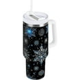 thumbnail image 3 of Christmas Blue Snowflakes 40 OZ Tumbler with Handle And Straw Insulated Tumblers Coffee Mug Travel Cup Stainless Steel Water Bottles Simple Modern Tumbler, 3 of 6