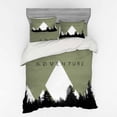 thumbnail image 2 of Ambesonne Adventure Bedding Set 3 Pcs, Forest Halftone Style, Twin XL, Army Green Black White, 2 of 3