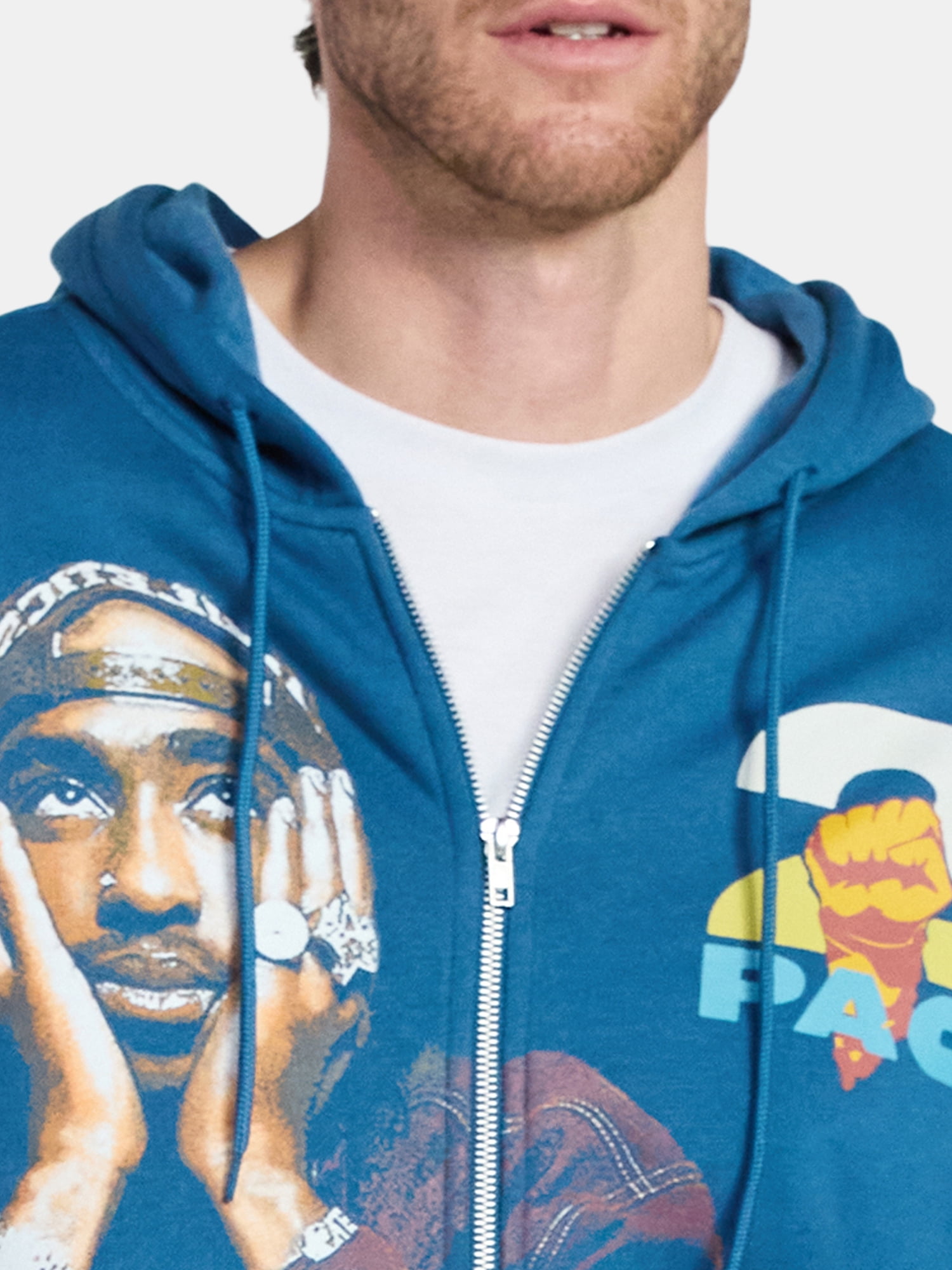 Tupac Shakur Men's and Big Men's Hooded Sweatshirt, Sizes XS-3XL