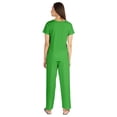thumbnail image 4 of Inkmeso Womens 2Pcs Solid Nightwear Set Short Sleeves Top & Pajama Sets Soft Cotton Loungewear, 4 of 7