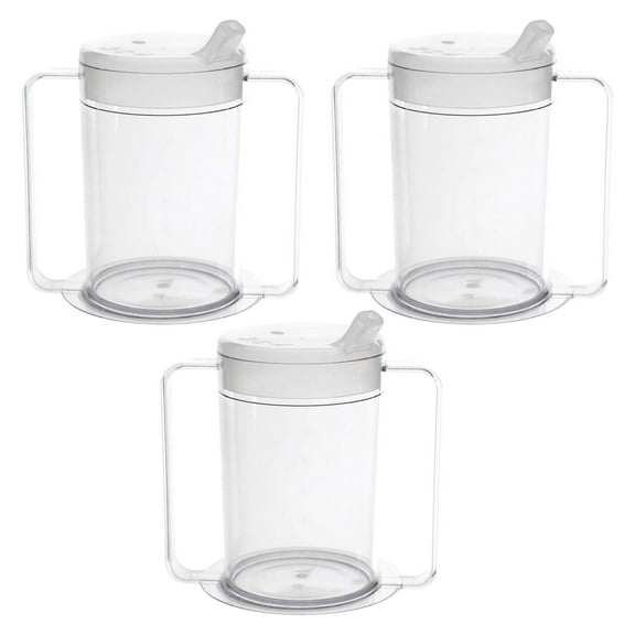 12oz Adult Sippy Cup with Handles - Independence Sip Cups for Adults with Limited Mobility - Handicap Cups for Elderly Care - Made in the USA - PSC 50-3 Pack