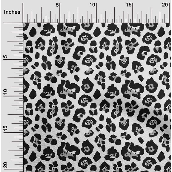 oneOone Georgette Viscose Black Fabric Leopard Animal Skin Diy Clothing Quilting Fabric Print Fabric By Yard 42 Inch Wide