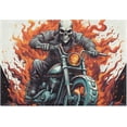 thumbnail image 4 of SKYSONIC Bathroom Rug Mats Skeleton Motorcycle Print, Fluffy Plush Absorbent Bath Rugs Carpet with Non Slip Bottom for Bathroom Floor Toilet Tub and Shower, 4 of 7