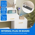 thumbnail image 5 of DEXTRUS 3 Drawers Makeup Vanity with Adjustable Lighting and Power Outlet, White, 5 of 10