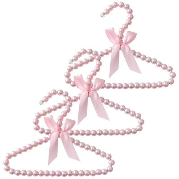LEEYNEER 3Pcs Nursery Hangers in Pink Pearl Shape for Baby Boys and Girls