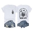 thumbnail image 3 of Women’s Casual Crew Neck Double Letter Print Short Sleeve T Shirt Top, 3 of 3