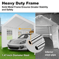thumbnail image 3 of Abba Patio 10X20 ft Outdoor Canopy Carport Portable Car Tent Garage Shelter, White, 3 of 9