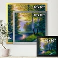 thumbnail image 4 of Designart 'Sunrise Glow Through The Birch Forest' Lake House Framed Art Print, 4 of 4