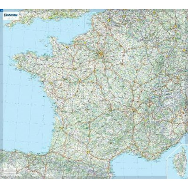 France - Michelin rolled & tubed wall map Encapsulated: Wall Map