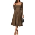 thumbnail image 2 of Vestido midi CHYRII para mujer, moda primavera 2025, cuello cuadrado, 2 of 7