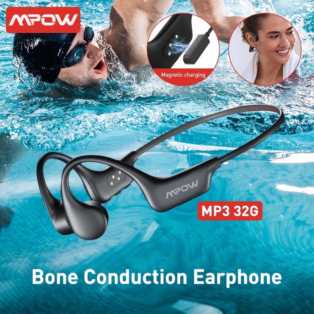 Mpow X6Pro IPX8 Waterproof Wireless Open-Ear Earbuds Earphones, Black