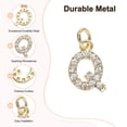thumbnail image 2 of Uxcell 8 Pack 0.1" Encanto de letra Q de strass completo para pulseras/brazaletes de bricolaje dorado, 2 of 6