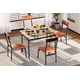 thumbnail image 4 of Yeshouse Juego de comedor de 5 piezas para 4 personas, mesa compacta y 4 sillas con asientos tapizados en piel sintética, ideal para espacios pequeños y rincón de desayuno, 4 of 8