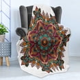 thumbnail image 4 of Mandala Soft Flannel Fleece Throw Blanket, Mandala Design Unifying Centre Eastern Sign Pattern Print Artwork, Cozy Plush for Indoor and Outdoor Use, 50" x 60", Multicolor, by Ambesonne, 4 of 5