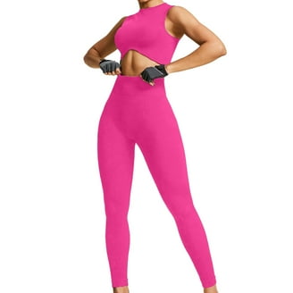 Gym For Women Women's 4-Piece Workout Set – Seamless Ribbed High Waist Shorts & Sports Bra, Tummy Control, Non-See Through, Thick Material Work Out Sets
