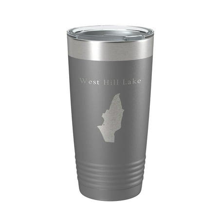 

West Hill Lake Pond Map Tumbler Travel Mug Insulated Laser Engraved Coffee Cup Connecticut 20 oz Dark Gray