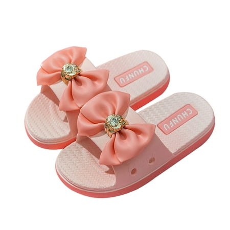 

Hawee Silky Bowknot Ribbon Slide Sandals Girls Summer Shoes JW256 Size 7-13.5