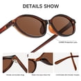 thumbnail image 5 of Trendy Oval Cat Eye Sunglasses for Women Men Retro 90s Narrow Frame Sun Glasses UV400 Protection Shades(Black/Gray), 5 of 6