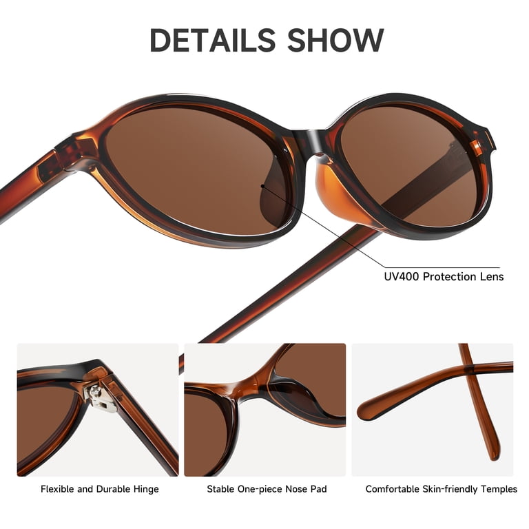 Sleek Slimline Cat Eye Sunglasses with UV Protection ViewJoy Retro Oval Cat Eye Sunglasses for Women Small Y2K  main image 3